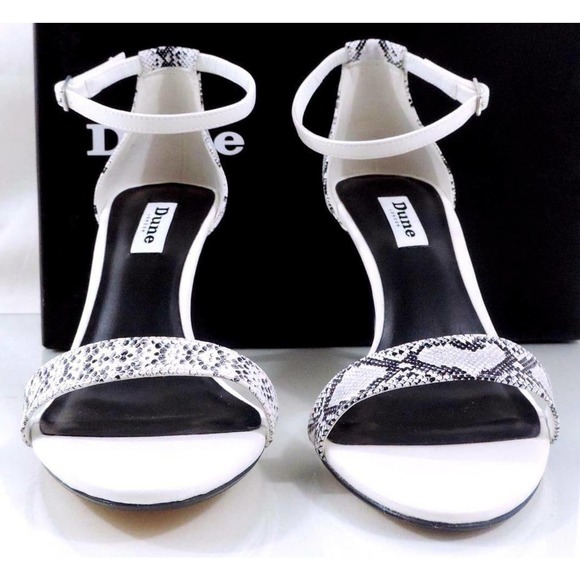 Dune London Marissa Ankle Strap Dress Heels Sandal Leather Black / White Size 8 - Picture 5 of 8